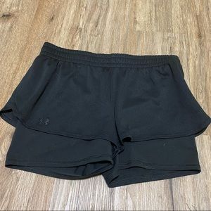 Under Armour 2- in -1  Women's Shorts - Black Sz M